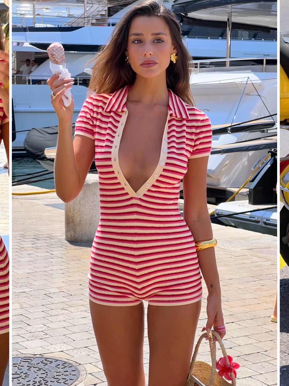 Kapri Santorini Playsuit | Red Terry Stripe